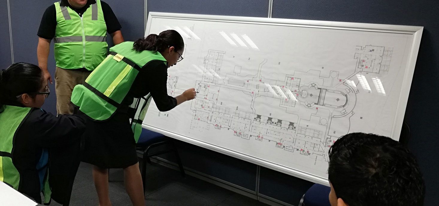 Capacitación sobre las rutas de evacuación